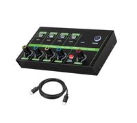 JunZheHub Mini Audio Mixer Stéréo Quatre Canaux Sortie Mono Stéréo Support Volume Séparé Adaptée pour Karaoké Enregistrement Studio Discours Chant