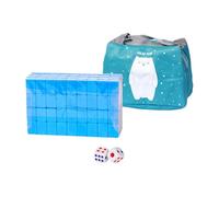 JunZheHub Mini Mahjong, Jeu de Société Chinois Portable, Pièces de Jeu Classiques et Divertissantes, Idéal comme Cadeau Ou en Matériau, Parfait, Bleu
