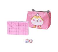 JunZheHub Mini Mahjong, Jeu de Société Chinois Portable, Pièces de Jeu Classiques et Divertissantes, Idéal comme Cadeau Ou en Matériau, Parfait, Rose