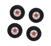 JunZheHub Pneus pour Voiture RC (lot de 4), Hexagone de 5 Mm, Pièces de Rechange Robustes pour Voitures RC C14, C24, C34 1/16, Rouge