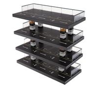 JunZheHub Présentoir pour Modèle Réduit de Véhicule à L'échelle 1/64 avec Décor pour Voitures Miniatures, Noir 4 niveaux