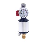 JunZheHub Régulateur de Pression d'air, Manomètre pour à Peinture, Séparateur Eau/Huile, Séparateur Huile/Eau, Compact en Aluminium pour Le Bricola, Argent