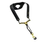 JunZheHub Sangle de Cou pour Saxophone, Professionnelle et Confortable, Noire, pour Saxophone Ténor et Alto.