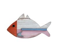 JunZheHub Sculpture Murale En Bois Représentant Un Poisson, Sculptée En 3D. Décoration Murale Marine Idéale pour Une Bord D'un Lac, Une Ferme, Un, 37 Cm X 21 Cm