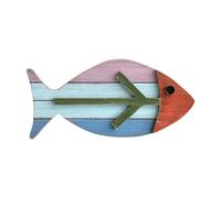 JunZheHub Sculpture Murale En Bois Représentant Un Poisson, Sculptée En 3D. Décoration Murale Marine Idéale pour Une Bord D'un Lac, Une Ferme, Un, 35.5 Cm X 17 Cm