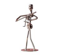 JunZheHub Statue Musicale Représentant Un Musicien, Figurine Décorative En Fer, Idéale pour Le Salon, Le Bureau Ou Une Collection, Violon