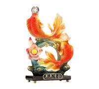 JunZheHub Statuette de Poisson Feng Shui Chinois, Décoration de Bureau, Cadeau de Noël, Poissons de Thanksgiving