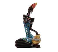 JunZheHub Statuette Décorative Représentant Africaine, Sculptée à La Main En Résine, Idéale pour Décorer Un Salon, Un Bureau Ou Une étagère, styler un