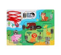 JunZheHub Tableau D'activités En Bois avec Loquet pour Le Développement Des Compétences Chez Les Enfants, animal