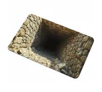 JunZheHub Tapis de Salle de Bain Absorbant Motif Courbé Polyester Velours Doux Absorption Rapide Antidérapant pour Salle d'eau Chambre Couloir, 50 80cm, BYT-3D Vision-2 Tunnel De Pierre