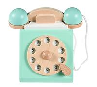 JunZheHub Téléphone Vintage Jouet En Bois Rétro Simulation Apprentissage Social Développement Créativité Fonction Langage Adapté pour Enfants Jeu Rôle, Vert