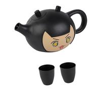 JunZheHub Théière pour Enfants, Jeu D'imitation, Jouet éducatif, Jeux Amusants, Service à Thé Interactif Unique, Cadeau D'anniversaire, Noir