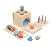 JunZheHub Trieur de Formes Enfant Jouet Éducatif Cube Tri Empilage Blocs Boîte de Rangement Bois Cœur Étoile Triangle Interactif Adapté aux Séances Jeux en Famille Éveil