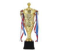 JunZheHub Trophée Mini Coupe Distinction Réussite Récompense Participation en Finition Soignée avec Ruban pour Enfants Adultes Compétitions, Hauteur 32cm