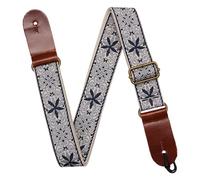 JunZheHub Ukulele Sangle Brodée Réglable pour Guitare à 4 Cordes Ceinture Épaule Douce Confortable Crochet Métallique Arrière Accessoire Universel pour Instrume, bleu