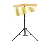 JunZheHub Wind Chime Percussion Carillon Musical Réglable sur Pied Instrument à Percussion Simple Rangée Barre à Chime avec Support Fabrication Robuste En Métal, 25 Notes Rack Noir
