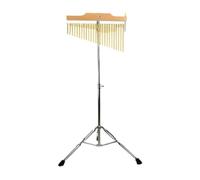 JunZheHub Wind Chime Percussion Carillon Musical Réglable sur Pied Instrument à Percussion Simple Rangée Barre à Chime avec Support Fabrication Robuste En Métal, 25 Note Argent Rack