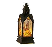 JunZheHub Wind Lantern Light Lanterne LED Halloween Lampe Suspendue Bougie Portable Lumière Décorative pour Atmosphère Mystérieuse Adaptée à La Décoration, Citrouille
