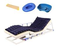 Juodkeo Cadre de lit élévateur électrique avec télécommande et matelas, élévation du dos, élévation des jambes, renversement gauche/droit, 190 * 120cm, cuvette sanitaire, table à manger,Air mattress