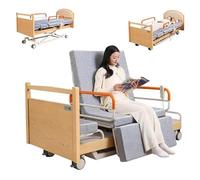 Juodkeo Élévateur de lit complet 470-740mm, lit d'hôpital électrique complet multifonctionnel premium pour usage domestique, réinitialisation en un touche, avec roues à frein silencieux double face