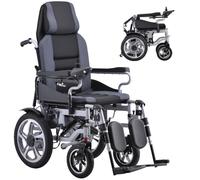Juodkeo Fauteuil roulant électrique à dos haut réglable pour adultes et seniors - Tout-terrain motorisé pliable, moteur 500W, télécommande - Support 150kg.
