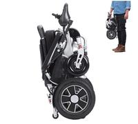 Juodkeo Fauteuil roulant électrique durable pliable pour adultes, portée 28km - Moteurs 500W, joystick 360°, capacité de charge 100kg, approuvé