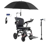 Juodkeo Fauteuil roulant électrique léger 33lbs, fauteuil roulant électrique pliable pour adultes, double moteur 360W, accoudoirs élévables, avec lampe USB et béquilles,6ah
