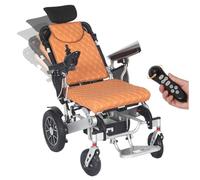 Juodkeo Fauteuil roulant électrique motorisé pliable pour adultes et seniors - avec dossier réglable à 160°,Capacité de charge 150 kg, largeur 47cm, léger en aluminium, longue portée tout-terrain