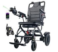 Juodkeo Fauteuil roulant électrique tout terrain pour adultes, fauteuil roulant électrique à plus longue portée de 13 miles, pliable pour les personnes âgées, handicapé,With light
