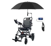Juodkeo Fauteuil roulant électrique ultra-léger et pliable pour adultes et seniors | Grande autonomie de déplacement | Fauteuils roulants électriques tout-terrain | Inclut parapluie et lampe USB,10ah