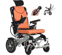 Juodkeo Fauteuils roulants électriques réglables pour adultes - 25km tout-terrain, moteur 500W, batterie lithium 12AH - Léger pliable avec repose-tête, max 150kg, Approuvé par la compagnie aérienne