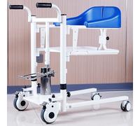 Juodkeo Lève-personne hydraulique multifonctionnel, chaise de douche de toilette à siège divisé à 180 °, dispositif de transfert portable en toute sécurité, pour les soins à domicile,Light blue
