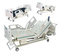 Juodkeo Lit d'hôpital électrique avancé à domicile à 5 fonctions, lit réglable de qualité médicale avec roulettes verrouillables, fonction d'inclinaison à 12° pour les soins à domicile