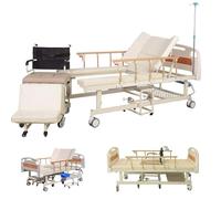 Juodkeo Lit d'hôpital Multifonctionnel de qualité supérieure avec Fauteuil Roulant Amovible, réglage de l'angle du Dossier, roulettes verrouillables, Matelas et Roues silencieuses Inclus
