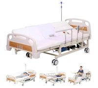 Juodkeo Lit hospitalier premium 10 fonctions entièrement électrique pour usage à domicile - Lit médical ICU, télécommande, verrouillage individuel, pôle IV, gamme de hauteur réglable, charge 250KG