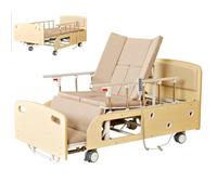 Juodkeo Lit médical d'hôpital en bois massif à 10 fonctions fully électrique pour usage domestique, angle d'élévation du dos 0-70°, flexion des jambes 0-20°, abaissement des jambes 65°, charge 250kg