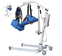 Juodkeo Outil de levage de patient de transfert médical électrique pliable, avec frein à roulette et bouton d'arrêt anti-panique, capacité de poids de 400 lb