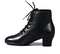 JUODVMP Chaussures De Danse Latine pour Femmes Baskets à Lacets Enseignement Performance Bottes De Danse Salsa Modernes Semelle en Caoutchouc Haute 5 cm Talon Bas, 40 EU