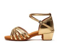 JUODVMP Chaussures de Danse Latino américaine Femmes Salsa Pratique de la Danse de Salon Talon 3.5cm Modèle 202, 33 EU / 21 CM