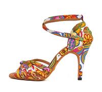 JUODVMP Femme&Fille Nouvelles Chaussures de Danse Jazz Salsa Sexy Filles de Salle de Bal Chaussures de Danse de Tango Latin Talons Hauts, FRYCL354-8.5-428,Noir,36EU