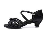 JUODVMP Femmes Chaussures de Danse Latine Satin Bout Ouvert Dames Salle de Bal Salsa Chaussures de Danse Modèle LP1217,34 EU