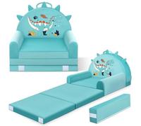 JUOIFIP Canapé Enfant Dinosaure, 2-en-1 Chaise Pliante pour Enfants, 150cm canapé en Velours Cristal Doux pour Les Enfants en Bas âge pour la Chambre à Coucher, Le Salon