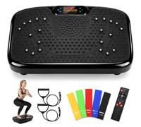 JUOIFIP Plateforme Vibrante avec 199 Niveaux de Vitesse, 7 Modes Auto | Bluetooth & Bandes de Résistance, Appareil Vibrant Corps Entier pour Fitness, Détente Musculaire & Entraînement Maison
