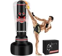 JUOIFIP Sac de Frappe Adulte 180cm- Sac de Boxe Gonflable, Sacs de Kickboxing avec Support pour l'entraînement MMA Muay Thai Fitness Débutants