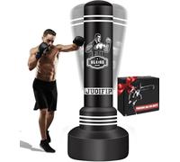 JUOIFIP Sac de Frappe Adulte 180cm- Sac de Boxe Lourd autoportant, Sacs de Kickboxing avec Support pour l'entraînement MMA Muay Thai Fitness