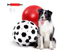 Juome Herding Balle de Troupeau pour Chiens, balles de Troupeau de Chien avec Housse en Tissu de Football, Pompe à Main, Jouets interactifs pour Chiens de Petite et Moyenne Taille 25,4 cm