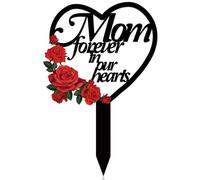 JUOPZKENN Piquets Commémoratifs Décorations de Cimetière Funéraire Marqueurs de Plaque Funéraire en Métal Plaques de Maman Cadeau Sympathie Piquet de Jardin étanche pour Cour Funéraire(#1)