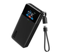 JUOVI 222W Portable Charger, 25000mAh Laptop Power Bank with External Detachable USB C Cable, Battery Pack Charger Portable 100W Fast Charging with Smart Screen Display for MacBook iPhone Samsung