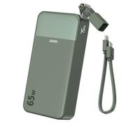 JUOVI Batterie Externe 65W 20000mAh USB-C Charge Rapide | Charge rapide 65W, câble USB-C intégré, recharge 4 appareils, écran LED, compatible MacBook, iPhone, Samsung et plus