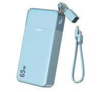 JUOVI Batterie Externe 65W 20000mAh USB-C Charge Rapide | Charge rapide 65W, câble USB-C intégré, recharge 4 appareils, écran LED, compatible MacBook, iPhone, Samsung et plus